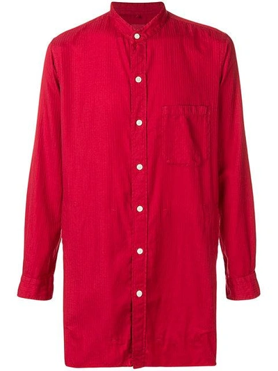 Tss Long Button Shirt In Red