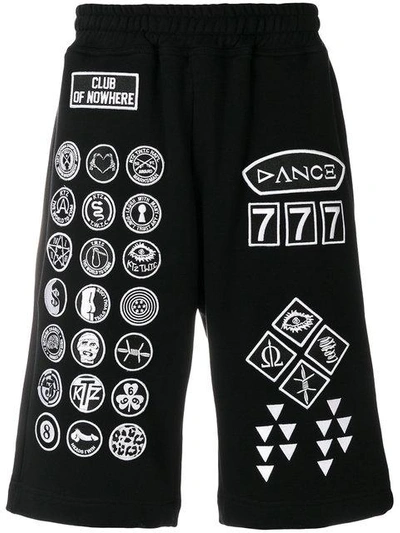 Ktz Scout Patch Print Track Shorts In Black