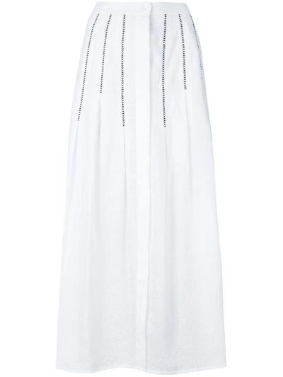 Gabriela Hearst Linen Embroidered Skirt In White