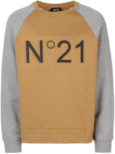 N°21 Branded Raglan Sweatshirt In Brown
