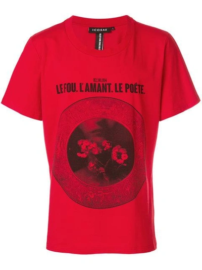 Icosae Printed T-shirt - Red