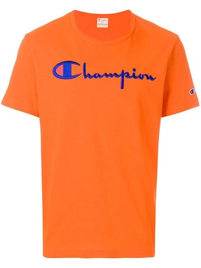 Champion Logo T-shirt In Yellow