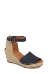 Gentle Souls Charli Espadrille Wedge In Navy Nubuck