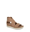 Eileen Fisher Sport Platform Sandal In Earth Nubuck