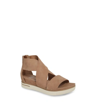 Eileen Fisher Sport Platform Sandal In Earth Nubuck