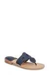 Jack Rogers Isla Thong Sandal In Midnight/ Midnight Leather
