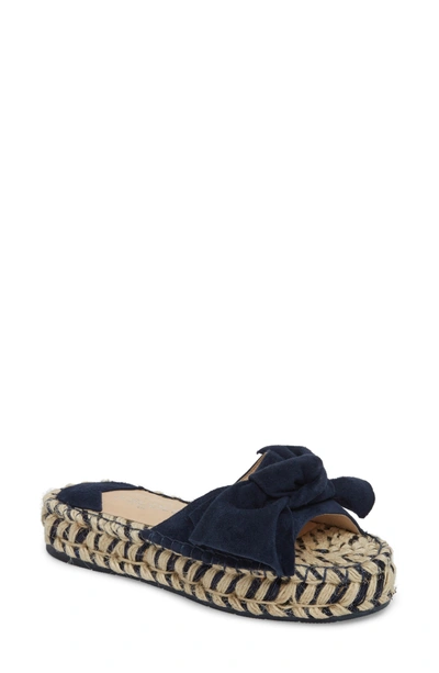 Jslides Ritsy Espadrille Slide Sandal In Navy Suede