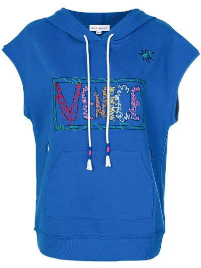 Mira Mikati Venice Beach Sleeveless Hoodie In Blue