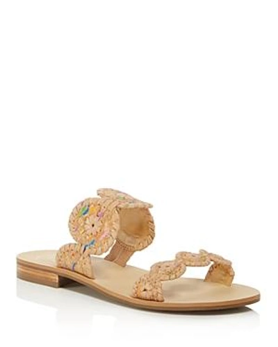 Jack Rogers Flat Sandals Lauren In Multi Cork/ Buff