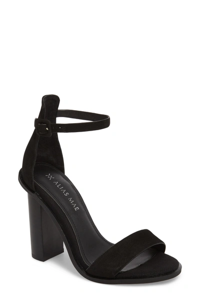 Alias Mae Addax Sandal In Black Nubuck Leather