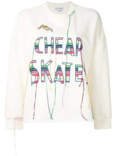 Mira Mikati "cheap Skates" Embroidered Sweatshirt In Ivory