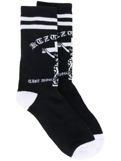 Ktz Jesus Patterned Socks In Black