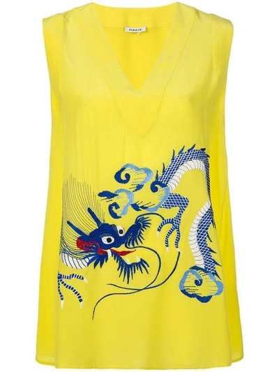 P.a.r.o.s.h Dragon Embroidered Tank Blouse