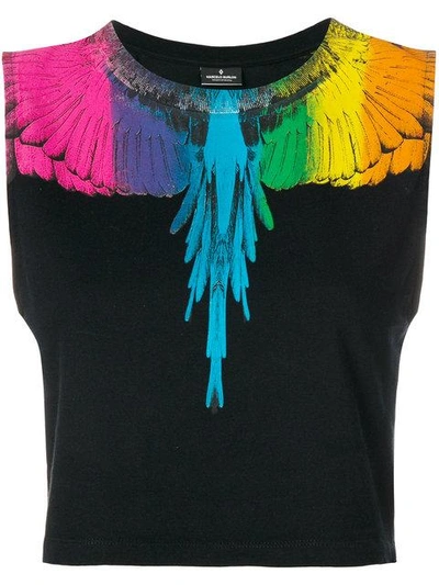 Marcelo Burlon County Of Milan Rainbow Tank Top In Black Mult