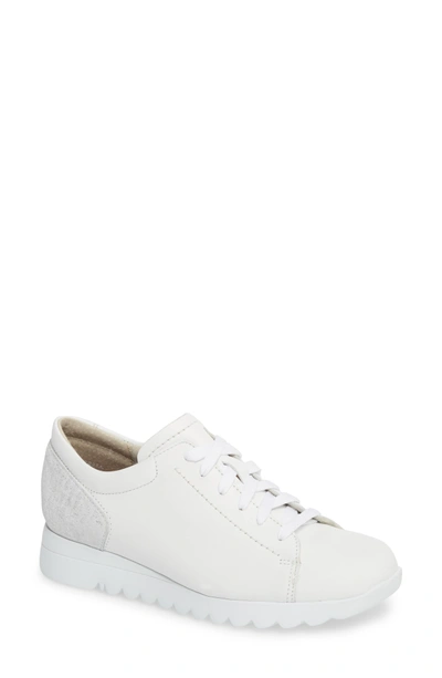Munro Kellee Derby In White/ Silver Leather