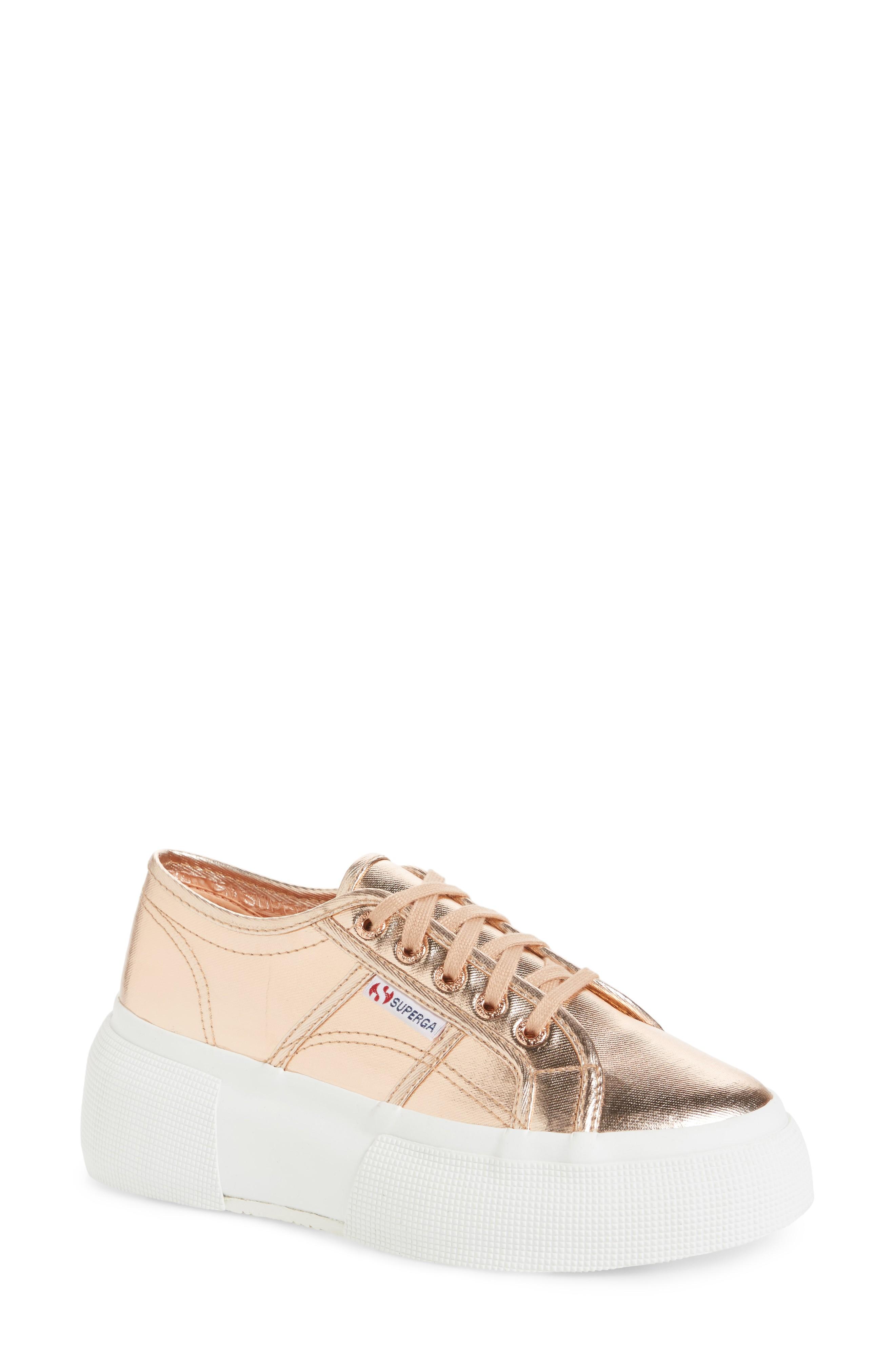 superga rose gold platform