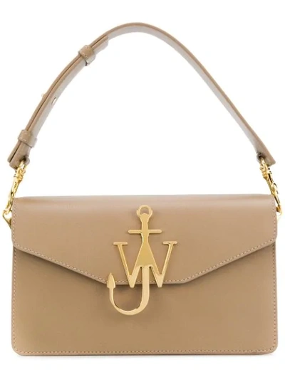 Jw Anderson Ash Logo Purse With Chain In Brown