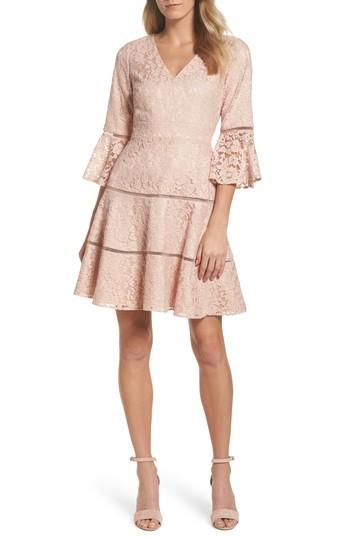 eliza j lace fit & flare dress