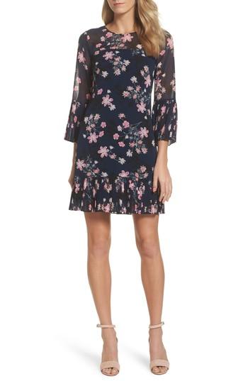 eliza j floral bell sleeve dress
