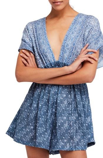 free people blue romper
