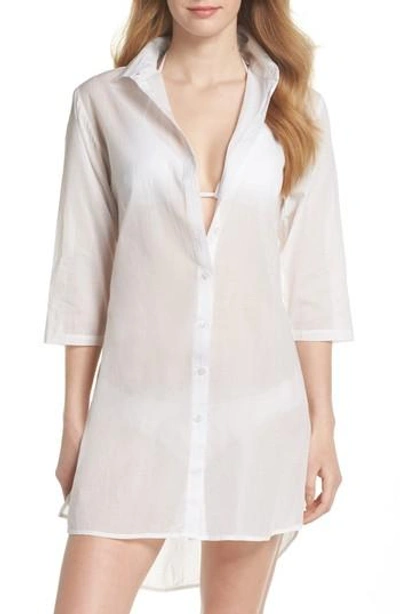 Echo Solid Cover-up Dress In White