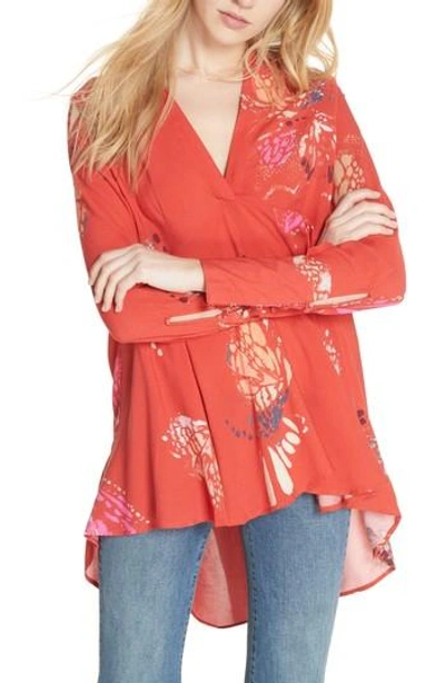 Free People Field Of Butterflies Tunic In Red