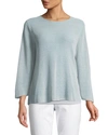 Eileen Fisher 3/4-sleeve Linen-blend Sweater In India Sky