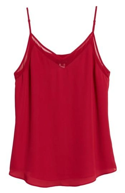 1.state Chiffon Inset Camisole In Persian Red
