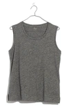 Madewell Whisper Cotton Crewneck Muscle Tank In Heather Mercury