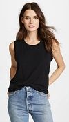 Madewell Whisper Cotton Crewneck Muscle Tank In True Black
