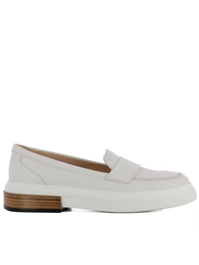 Tod's White Leather Loafers