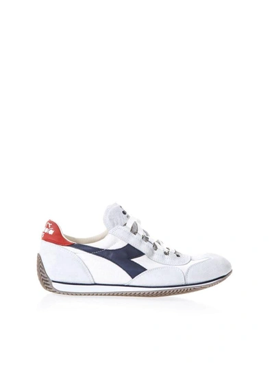 Diadora Equipe White Suede & Fabric Sneakers In Basic