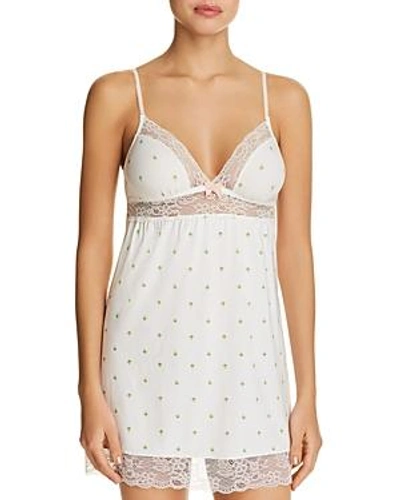 Eberjey Giving Palm Lace-inset Chemise In Magnolia/tropical