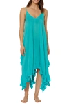 Bleu Rod Beattie Bleu By Rod Beattie Handkerchief Hem Cover-up Dress In Light Sea