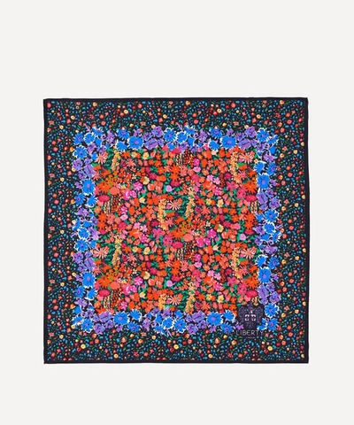 Liberty London Floral Medley 45 X 45 Silk Neckerchief In London Floral Red