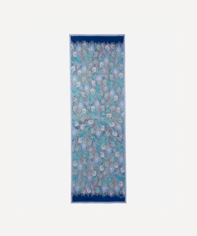 Liberty London Hera Long Silk Scarf In Blue