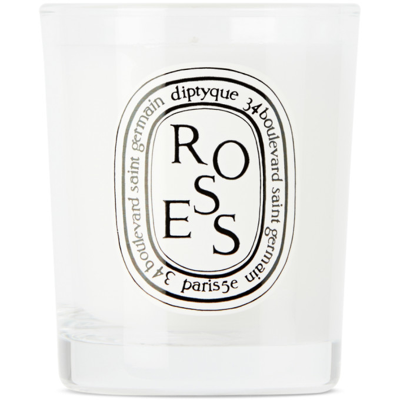Diptyque Roses Mini Scented Candle 70g In White