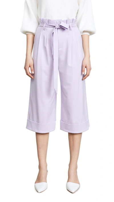 Alice And Olivia Ryan Paper Bag Pants In Lilac