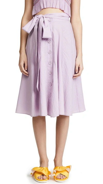 Kos Resort Tie Front Midi Skirt In Violet