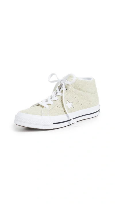 Converse One Star Mid Sneakers In Vapor Lemon/white/black