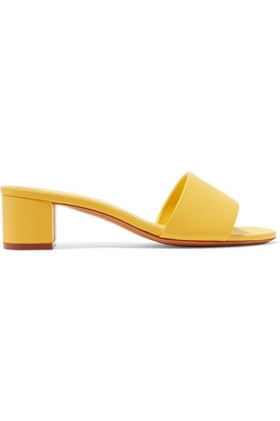 Mansur Gavriel Leather Mules In Yellow