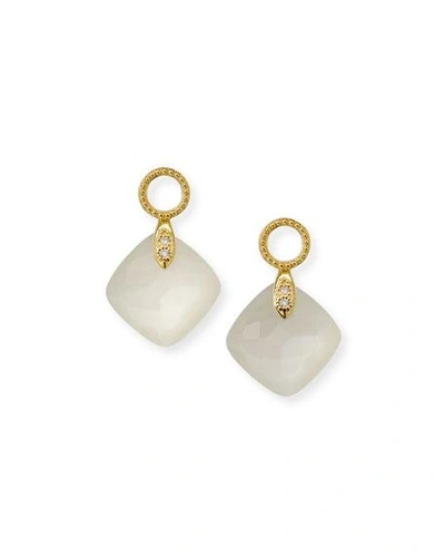 Jude Frances 18k Lisse Cushion Earring Charms, Moonstone In Gold