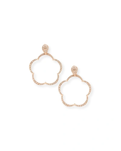 Pasquale Bruni Ton Jolie Diamond Floral Hoop Drop Earrings In 18k Rose Gold
