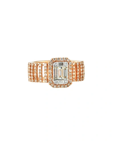 Andreoli 18k Pave & Baguette Wide Diamond Ring