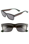 Gucci Square Acetate Sunglasses With Signature Web In Black