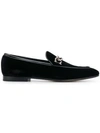 Ferragamo Men's Velvet & Patent Leather Apron Toe Loafers In Nero