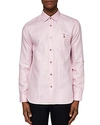 Ted Baker Jaames Linen Regular Fit Button-down Shirt In Light Pink
