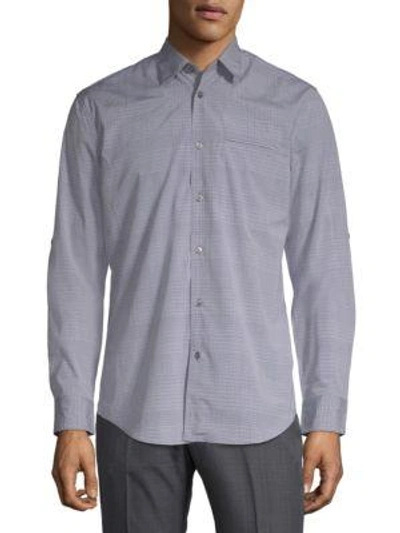 John Varvatos Slim-fit Cotton Button-down Shirt In Indigo
