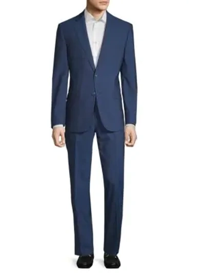 Calvin Klein Extreme Slim-fit Wool Suit In Blue