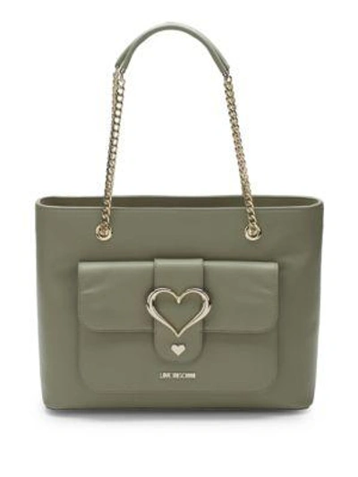 Love Moschino Chain Heart Tote Bag In Grey